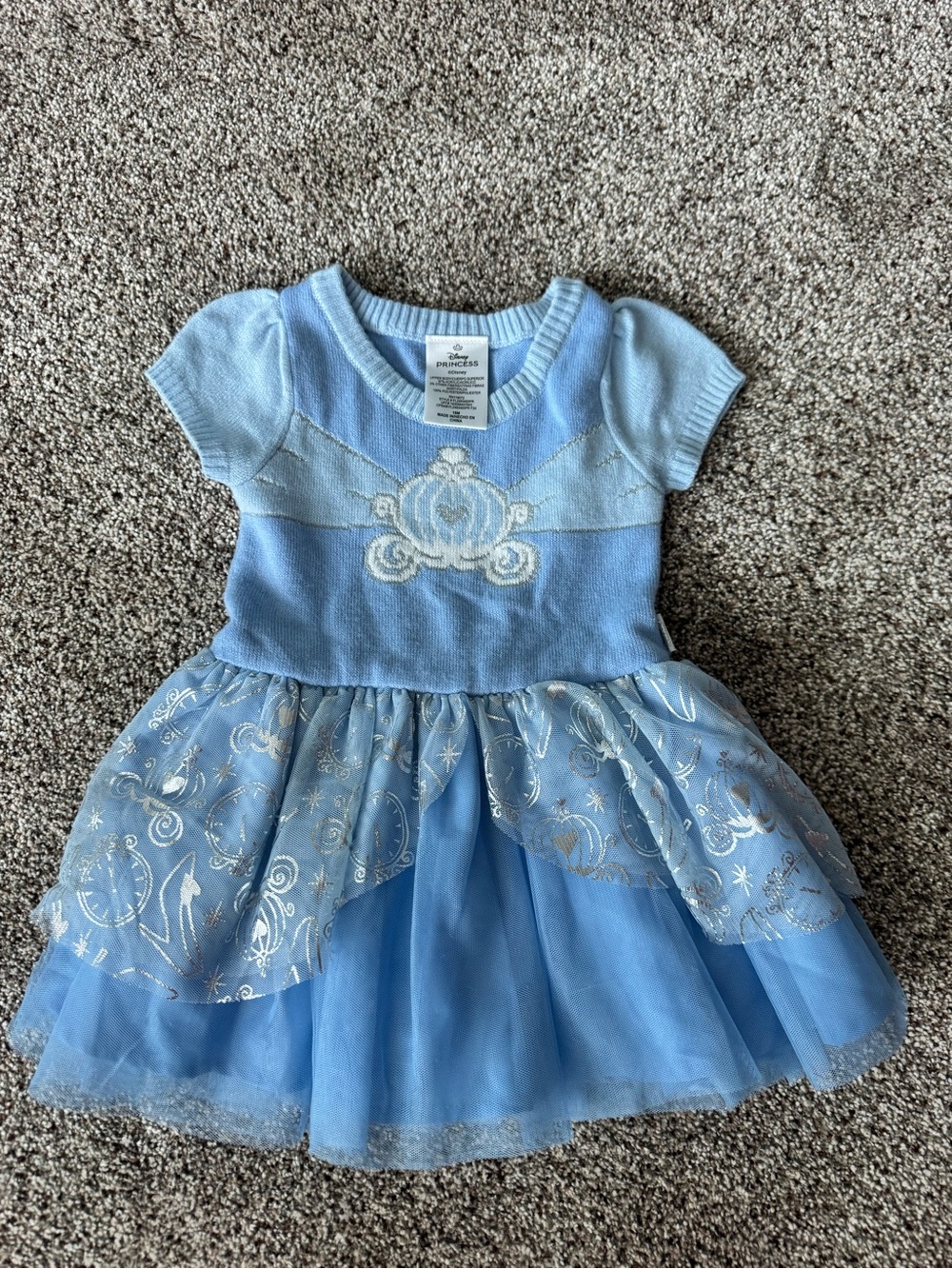 Disney Light Blue Cinderella Knit & Tulle Dress